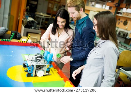 Young people in the robotics classroom