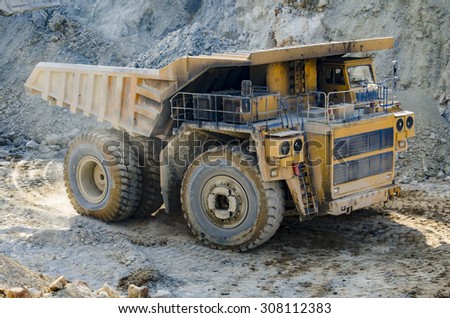 Truck in open pit mine