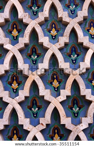 Pattern on a Hassan II Mosque in Casablanca, Morocco
