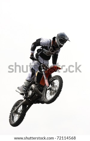 BELGRADE, SERBIA - MAY 31: Unidentified motocross rider on Red Bull X Fighters Exhibition Tour in Belgrade, Serbia on May 31, 2009.