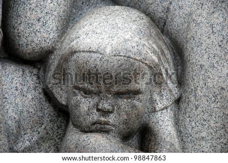 OSLO, NORWAY - AUGUST 8: Statues in Vigeland park in Oslo, Norway on August 8, 2010.The park covers 80 acres and features 212 bronze and granite sculptures created by Gustav Vigeland.