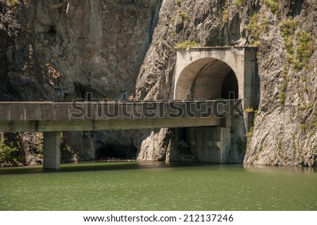 Tunnel in Fagaras mountains in Romania
