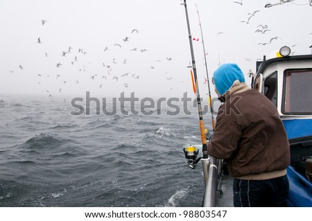Deep sea fishing. The catch of cod. Poland