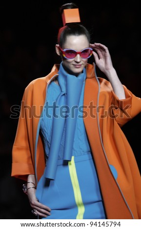 MADRID - FEBRUARY 1: Agatha Ruíz de la Prada presents his fall-winter collection during the Mercedes Benz Madrid Fashion Week at the IFEMA on February 1, 2012 in Madrid, Spain.