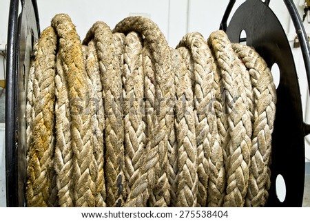 rolled ships anchor rope used on board a sea vessel