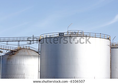 fuel storage tanks early in the morning