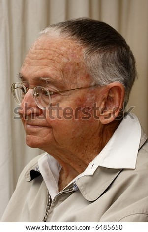 looking at a senior citizen mans profile