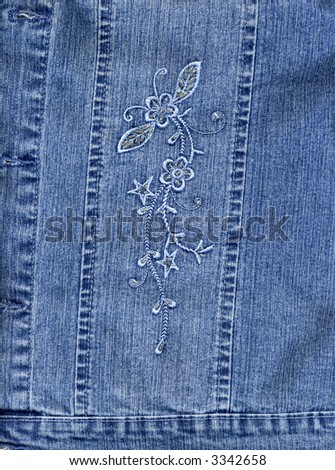 jeans fabric with embroidery