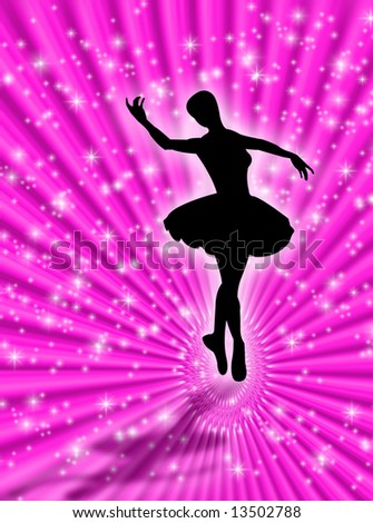Classical dancer dancing in the bright stars