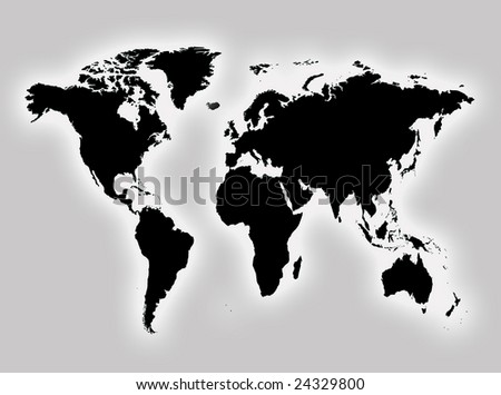 world map continents and countries. stock photo : World map to represent countries and continents