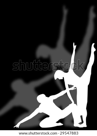 Couple dancing with a great shadow on the background