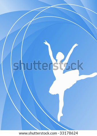 Classical dancer silhouette on a colorful background