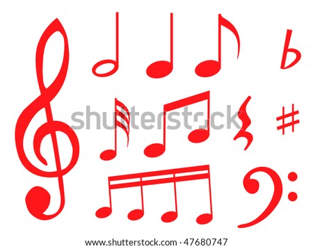 stock photo Different kind of music notes as symbol of sheet music