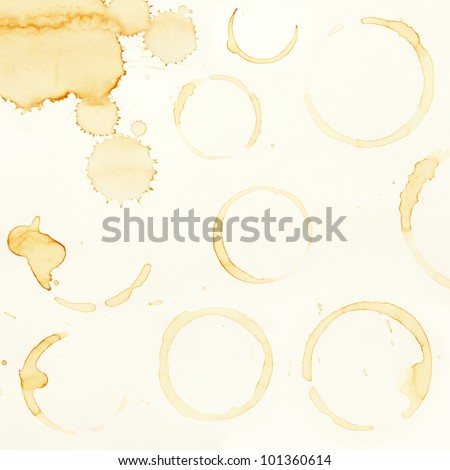 Coffee stains on plain paper