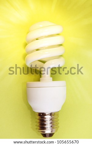 Power saving light bulb closeup