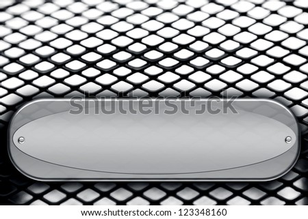 Closeup of plaque on metal mesh