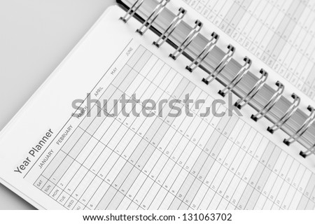 Closeup of dates in diary