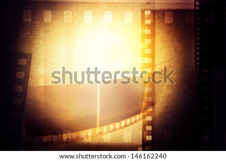 Film negatives frame, copy space