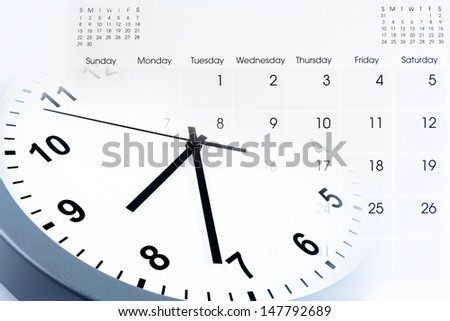 Clock face and calendar composite Clock face and calendar composite