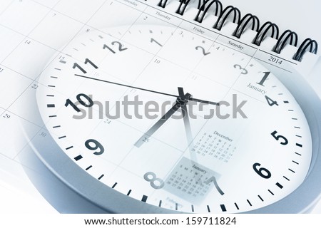 Clock face and calendar composite