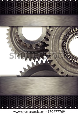 Cog wheel gears and metal borders
