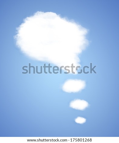 Cloud talk bubble on blue