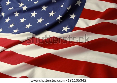 Closeup of ruffled American flag Closeup of ruffled American flag