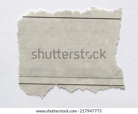 Piece of torn paper on plain background