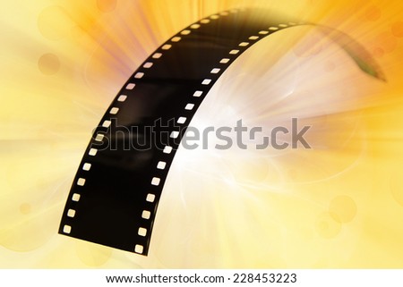 Film strip on bright background