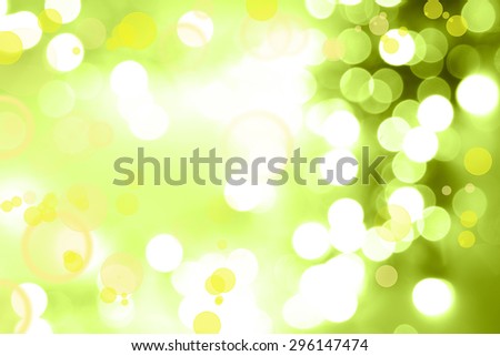 Abstract blurred green and yellow circles background