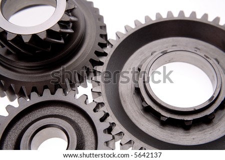Three gears meshing together