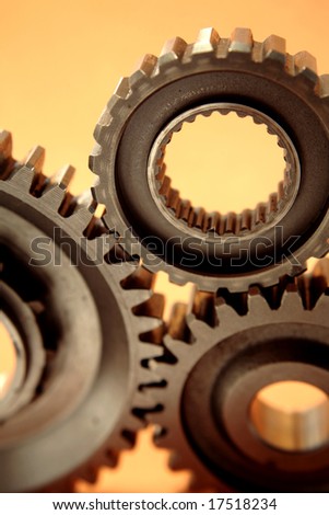 Three gears meshing together