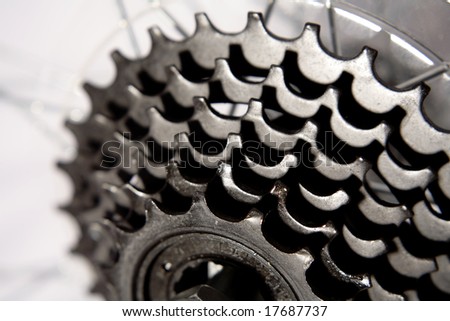 Gears on bike wheel