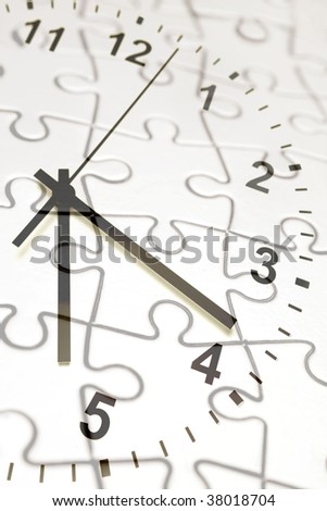 Clock face and puzzle pattern