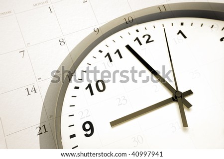 Clock face on calendar