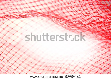 Red netting over plain background