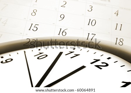 Clock face and calendar numbers