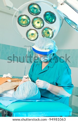 Cosmetology medical operation by plastic surgeon