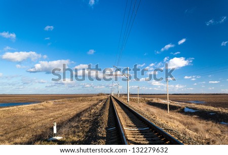 Single-track electrified (25 kV, 50 Hz) railway line in Ukraine