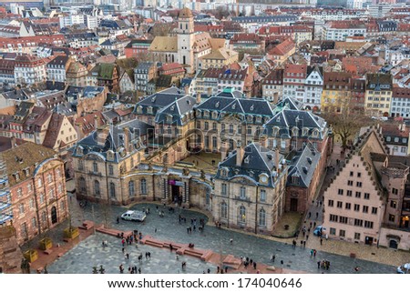 View of Rohan Palace in Strasbourg - Alsace, France