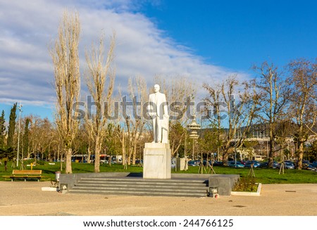 Statue of Konstantinos Karamanlis in Thessaloniki, Greece