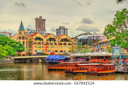Heritage boats on the Singapore River, Singapore