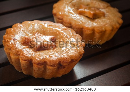 Closeup of mini home baked pies