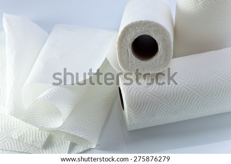 paper towel on a  white reflective background