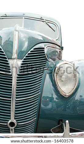 old car on a white background,saved path