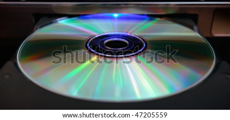 disc in DVD player,shallow DOF