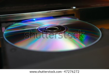 disc in DVD player,shallow DOF