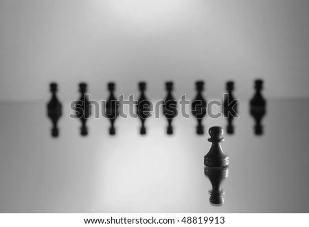 chess on a mirror table