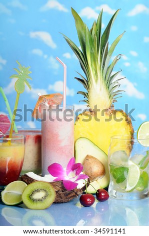 fruits and drinks