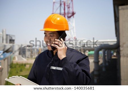 Chemical industrial engineer communication via phone